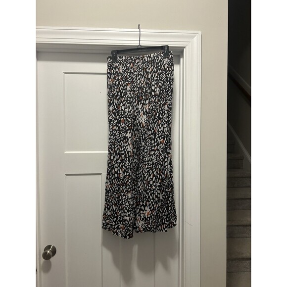 Leopard Print Flat Front Wide Leg Pants Size 12 Modest Teacher Fun Animal Print - Picture 6 of 6